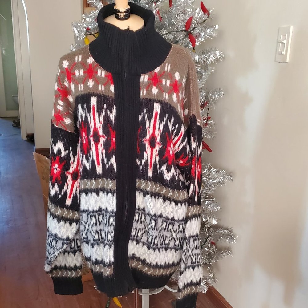 Vintage ZipUp Fair Isle Sweater Gem